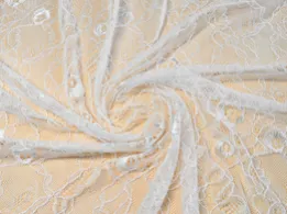 Мереживо Венеція квіткова ніжність, молочний (відріз 1,4 м) - інтернет-магазин tkani-atlas.com.ua