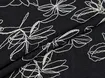 Льон віскоза вишивка квіткова абстракція, чорний - інтернет-магазин tkani-atlas.com.ua