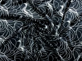 Атлас сатин жар-птица, черно-белый (отрез 2,5 м) - интернет-магазин tkani-atlas.com.ua