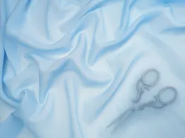 Шифон Вінді уцінка (недолік), небесно-блакитний (відріз 1,3 м) - інтернет-магазин tkani-atlas.com.ua