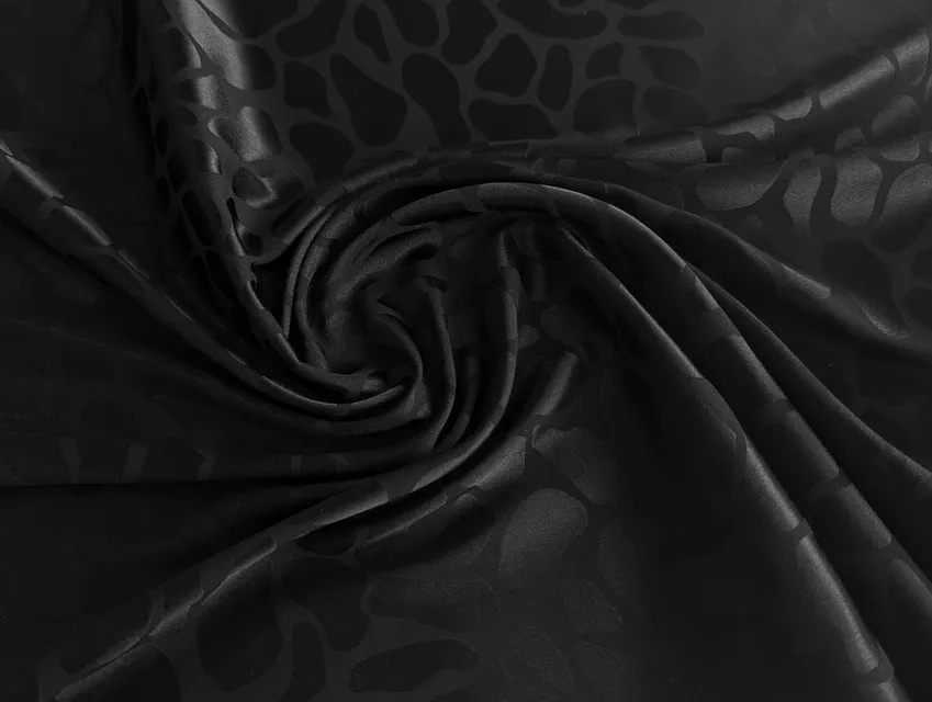 Сатин жаккард пятна жирафа, черный - фото 1 - интернет-магазин tkani-atlas.com.ua