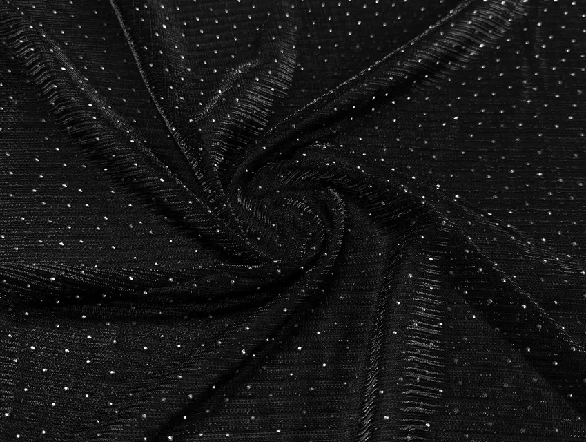 Сітка зі стразами смужка, чорний - фото 1 - інтернет-магазин tkani-atlas.com.ua