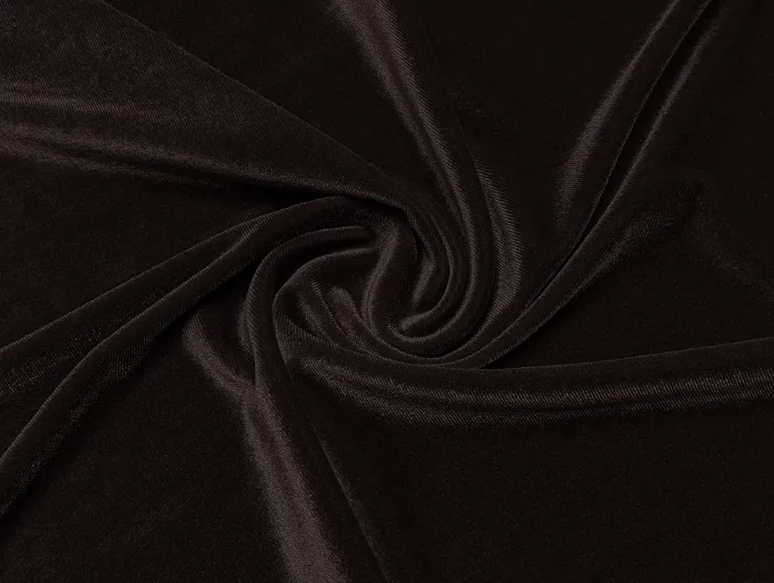 Оксамит стрейч Венеція, темно-коричневий - фото 1 - інтернет-магазин tkani-atlas.com.ua