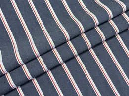 Джинс тенсел принт полоска 25 мм, красный (отрез 2,1 м) - интернет-магазин tkani-atlas.com.ua