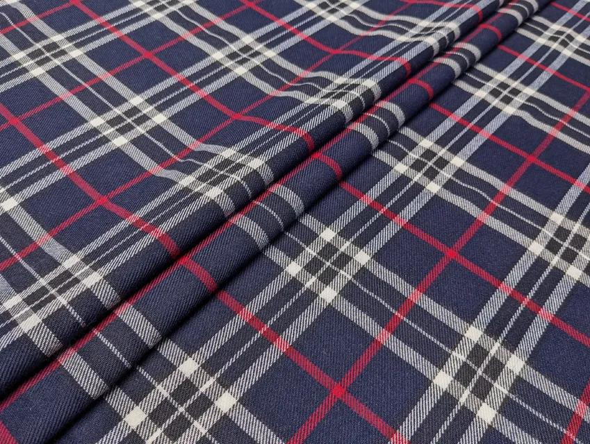 Костюмна клітка 95 мм, темно-синій (відріз 2 м) - фото 1 - інтернет-магазин tkani-atlas.com.ua