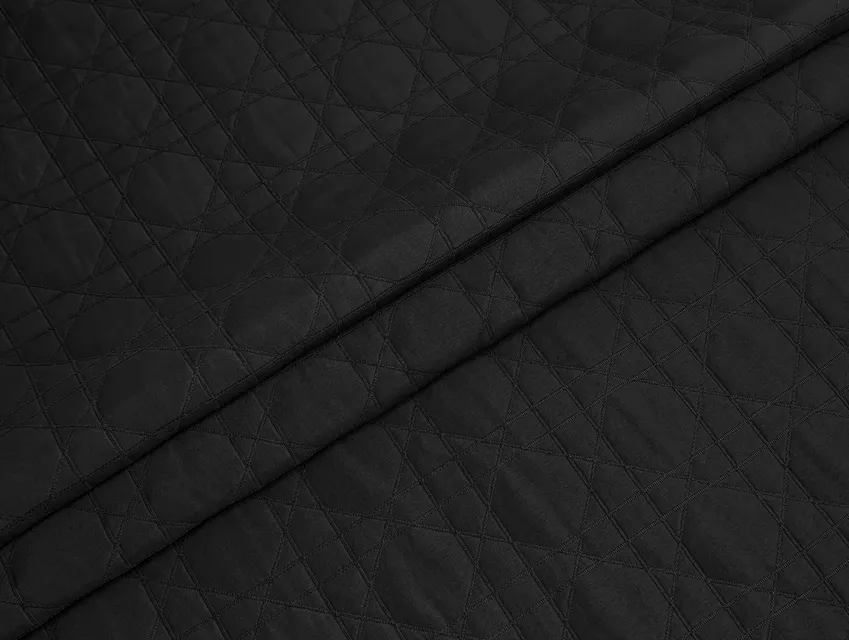 Строчена плащівка Луї клітинка, чорний (відріз 0,6 м) - фото 1 - інтернет-магазин tkani-atlas.com.ua