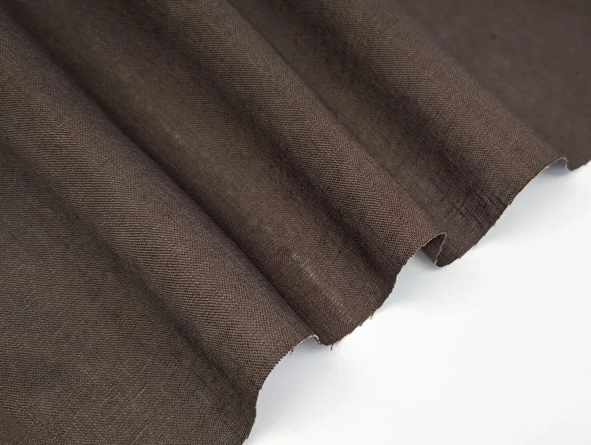 Льон натуральний, темно-коричневий - фото 1 - інтернет-магазин tkani-atlas.com.ua